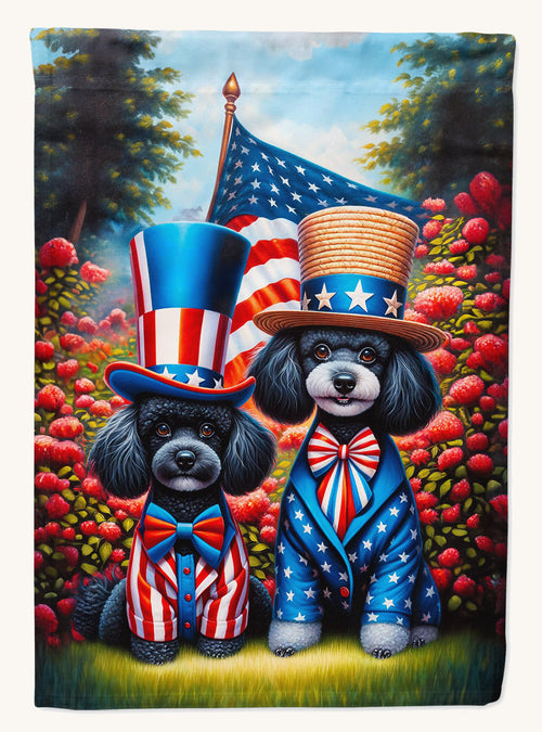 Hand-illustrated All American Poodle Garden Flag