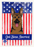 Hand-illustrated American Flag German Shepherd House Flag