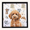 Hand-illustrated Apricot Poodle Coffee Bar Metal Print