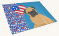 Hand-illustrated Apricot Pug USA American Glass Cutting Board
