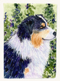 Hand-illustrated Australian Shepherd Canvas House Flag