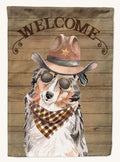 Hand-illustrated Australian Shepherd Country Dog Garden Flag
