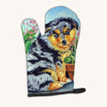 Hand-illustrated Australian Shepherd Puppy Oven Mitt