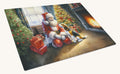 Hand-illustrated Beagle and Santa Claus Glass Cutting Board