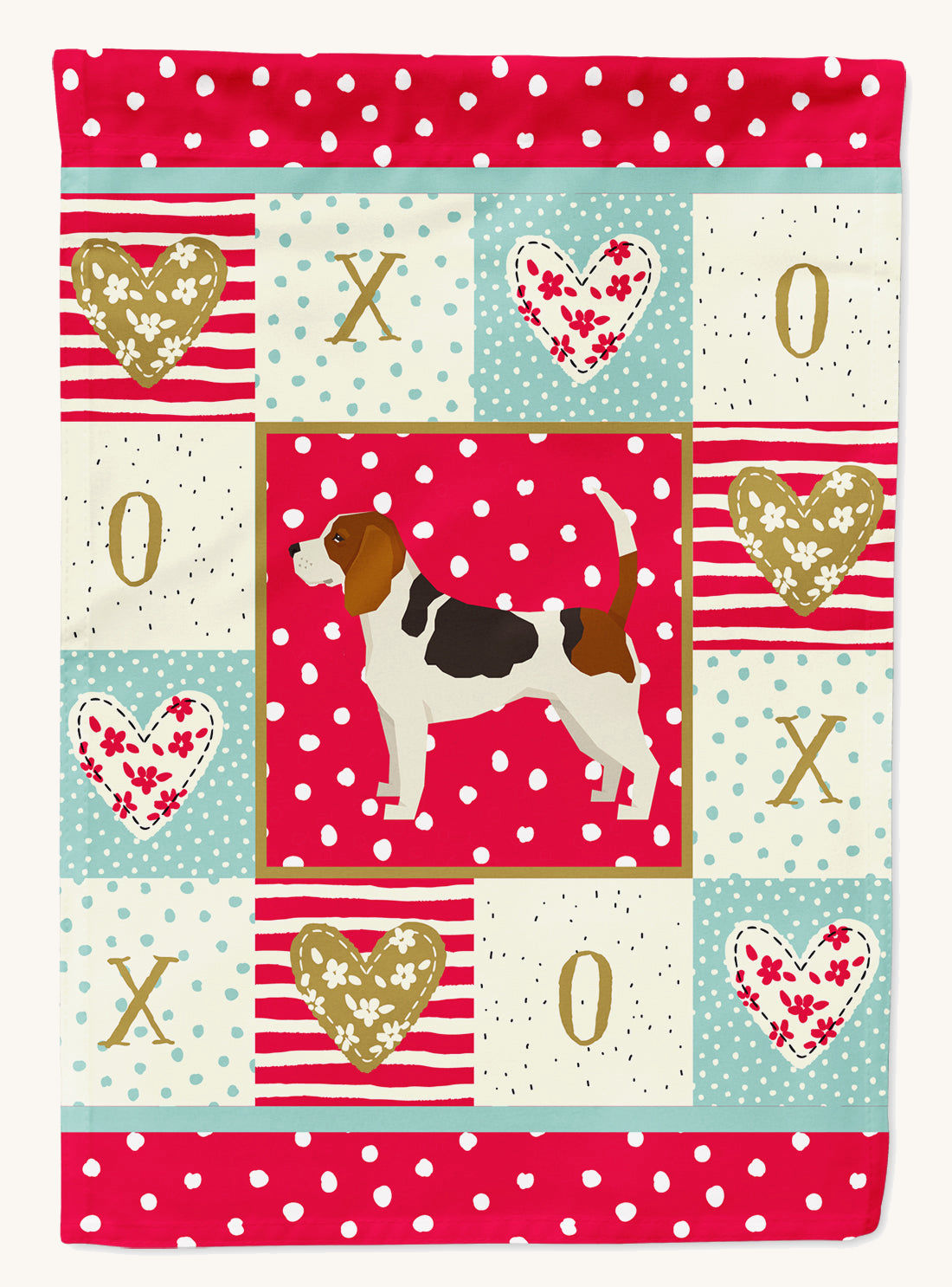 Hand-illustrated Beagle Love Garden Flag
