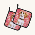 Hand-illustrated Beagle Love Red Pot Holders