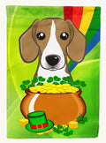 Hand-illustrated Beagle St. Patrick's Day House Flag