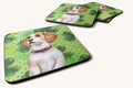 Hand-illustrated Beagle St. Patrick's Foam Coaster Set