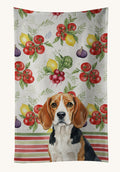 Hand-illustrated Beagle Vegetables Kitchen Towel