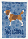 Hand-illustrated Beagle Welcome House Flag
