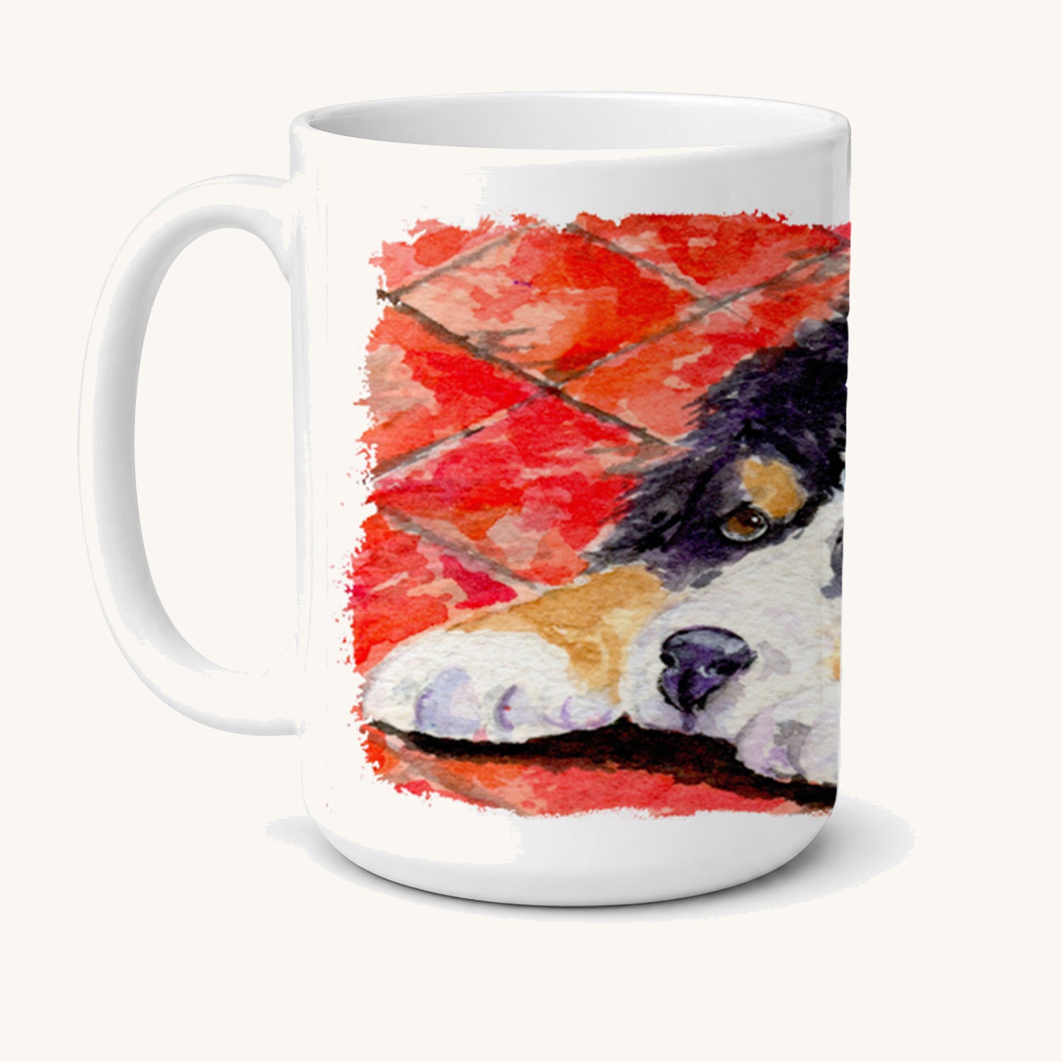 Hand-illustrated Bernese Mountain Dog Ceramic Coffee Mug