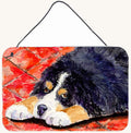 Hand-illustrated Bernese Mountain Dog Portrait Aluminum Wall Sign