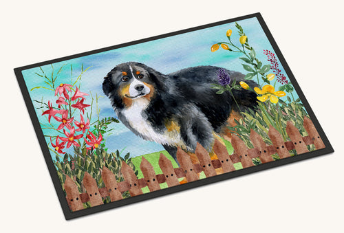 Hand-illustrated Bernese Mountain Dog Spring Doormat