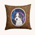 Hand-illustrated Bernese Mountain Dog Starry Night Throw Pillow