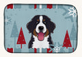 Hand-illustrated Bernese Mountain Dog Winter Holiday Dish Drying Mat