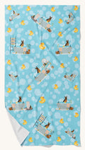 Hand-illustrated Black and Tan German Shepherd Bath Towel