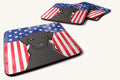 Hand-illustrated Black Labrador American Flag Coasters