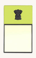 Hand-illustrated Black Labrador Lime Checkerboard Sticky Note Holder
