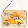 Hand-illustrated Blenheim Cavalier Spaniel Fall Harvest Aluminum Sign