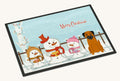Hand-illustrated Border Terrier Christmas Carolers Doormat