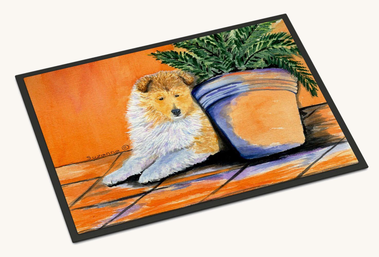 Hand-illustrated Border Terrier Indoor Outdoor Doormat