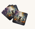 Hand-illustrated Border Terrier Spooky Halloween Foam Coaster Set