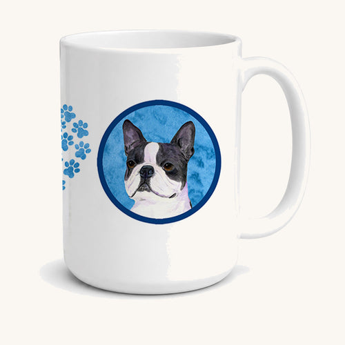 Hand-illustrated Boston Terrier Ceramic Coffee Mug
