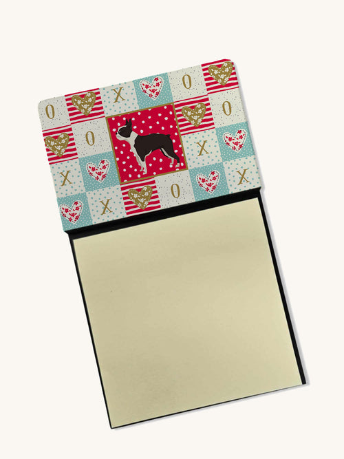 Hand-illustrated Boston Terrier Love Sticky Note Holder