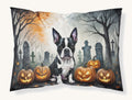 Hand-illustrated Boston Terrier Spooky Halloween Pillowcase