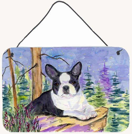 Hand-illustrated Boston Terrier Wall or Door Metal Sign