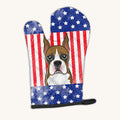 Hand-illustrated Boxer American Flag Oven Mitt