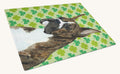 Hand-illustrated Boxer St. Patrick's Day Shamrock Glass Cutting Board