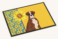 Hand-illustrated Boxer Summer Sunflowers Doormat