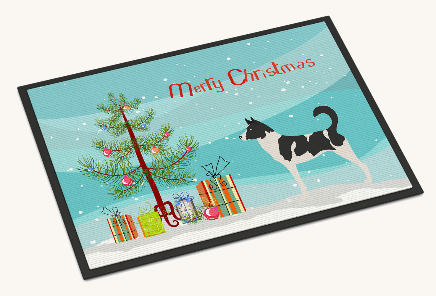 Hand-illustrated Canaan Dog Christmas Doormat