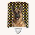 Hand-illustrated Candy Corn Halloween German Shepherd Night Light