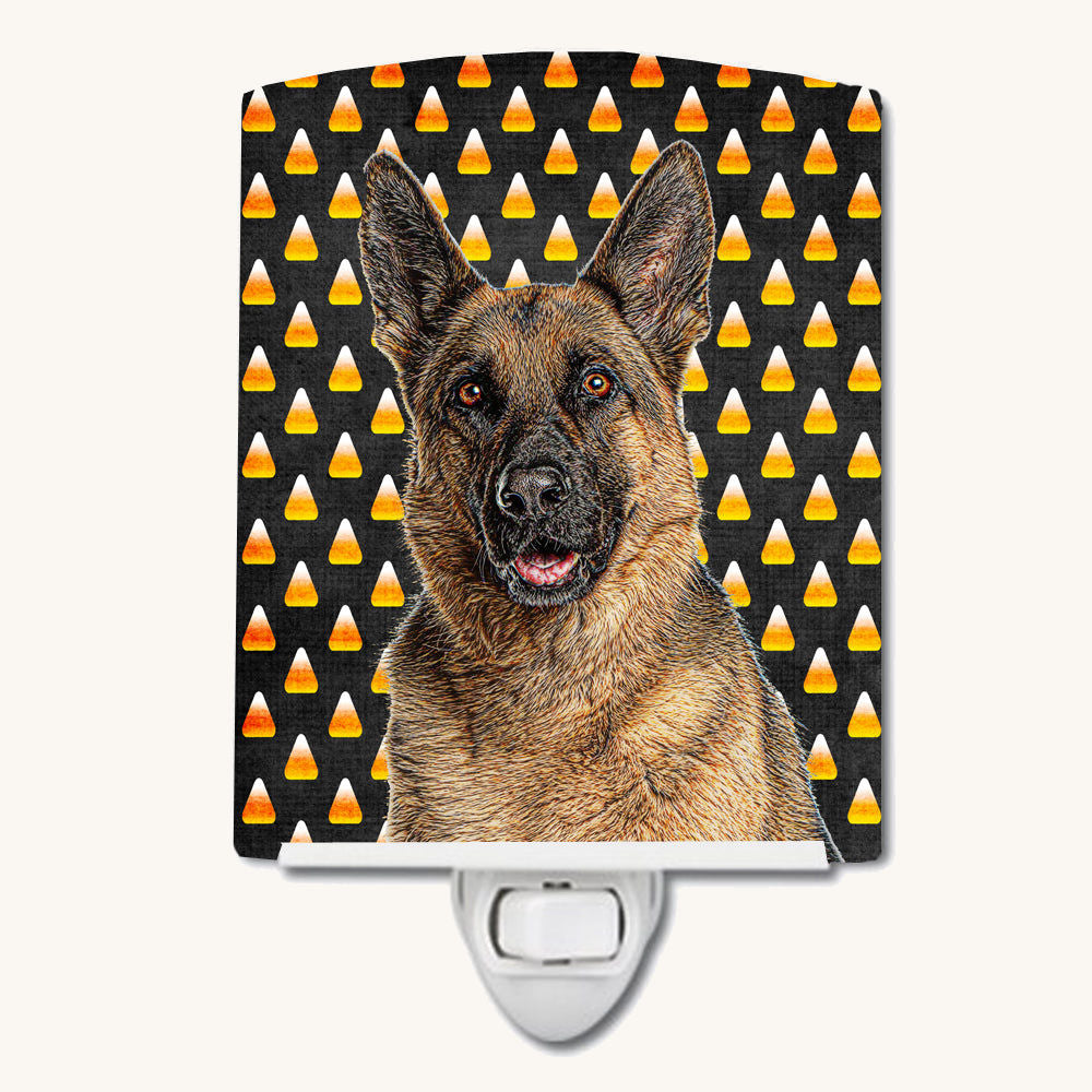 Hand-illustrated Candy Corn Halloween German Shepherd Night Light
