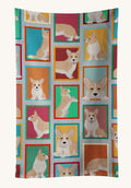 Hand-illustrated Cardigan Welsh Corgi Garden Veggies Kitchen Towel