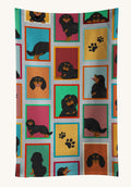 Hand-illustrated Cavalier Spaniel Black and Tan Kitchen Towel