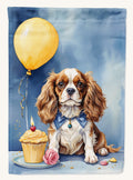 Hand-illustrated Cavalier Spaniel Happy Birthday House Flag
