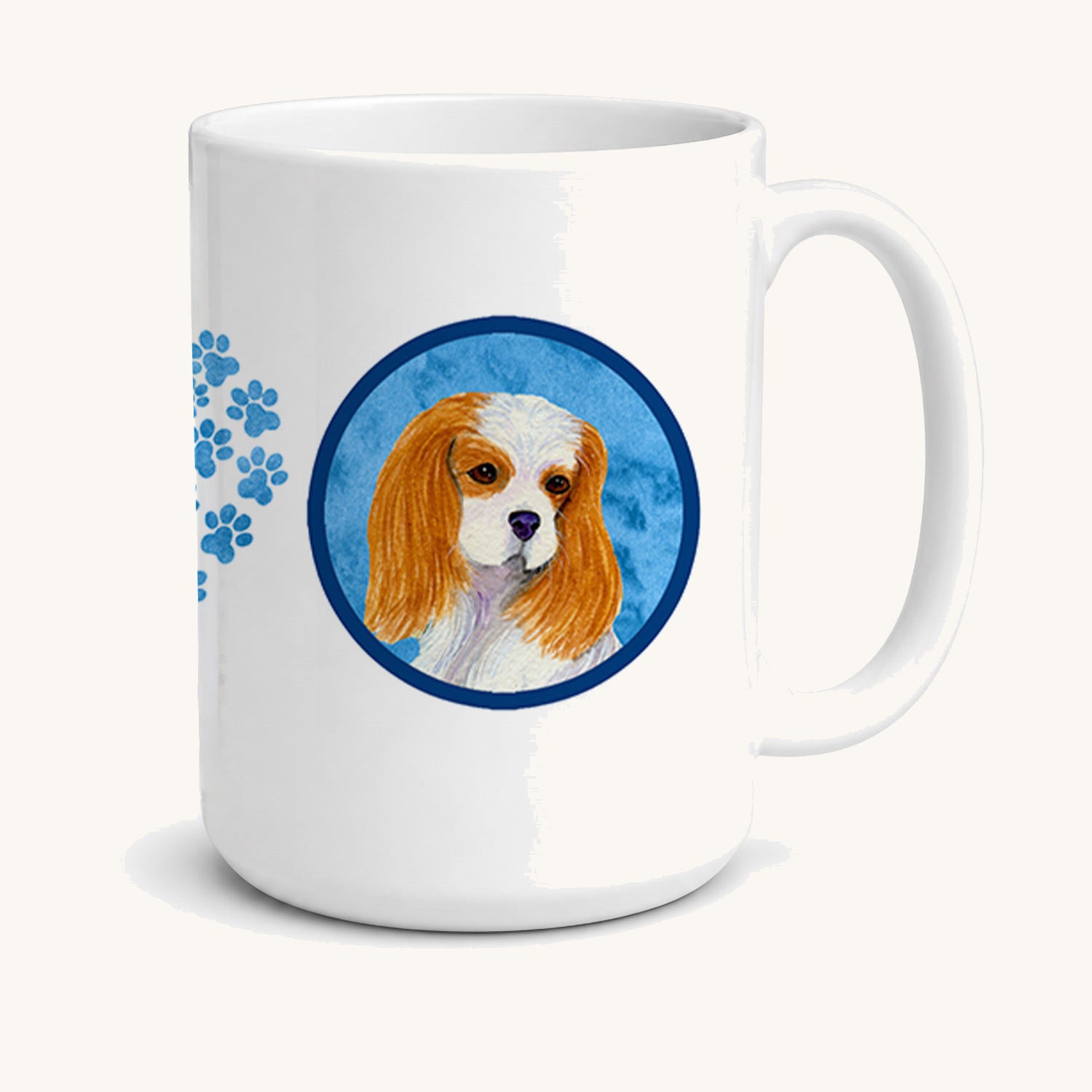 Hand-illustrated Cavalier Spaniel Portrait Ceramic Coffee Mug