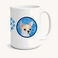 Hand-illustrated Chihuahua Blue Portrait Ceramic Coffee Mug