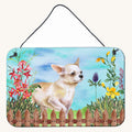 Hand-illustrated Chihuahua Leg Up Spring Aluminum Sign