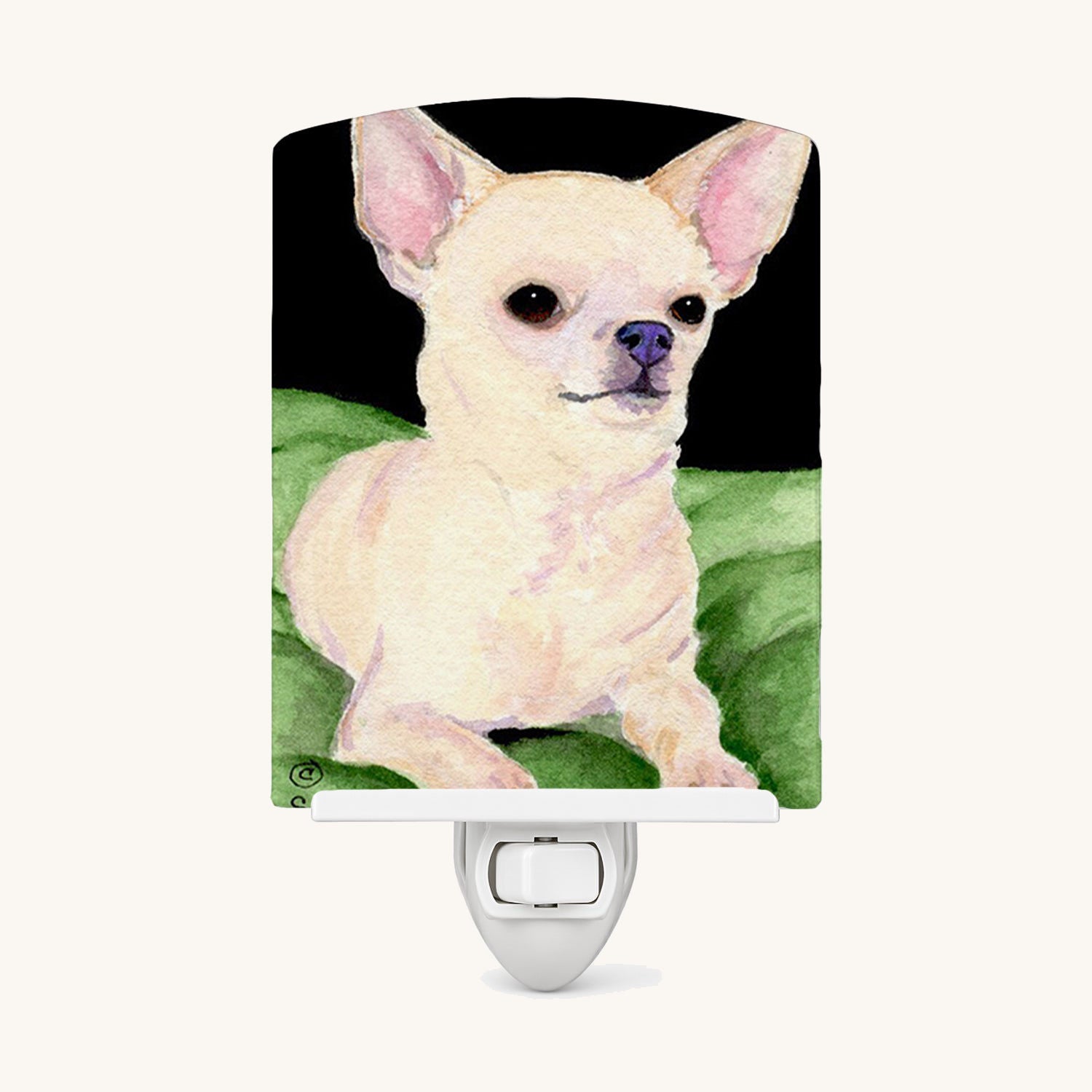 Hand-illustrated Chihuahua Portrait Ceramic Night Light