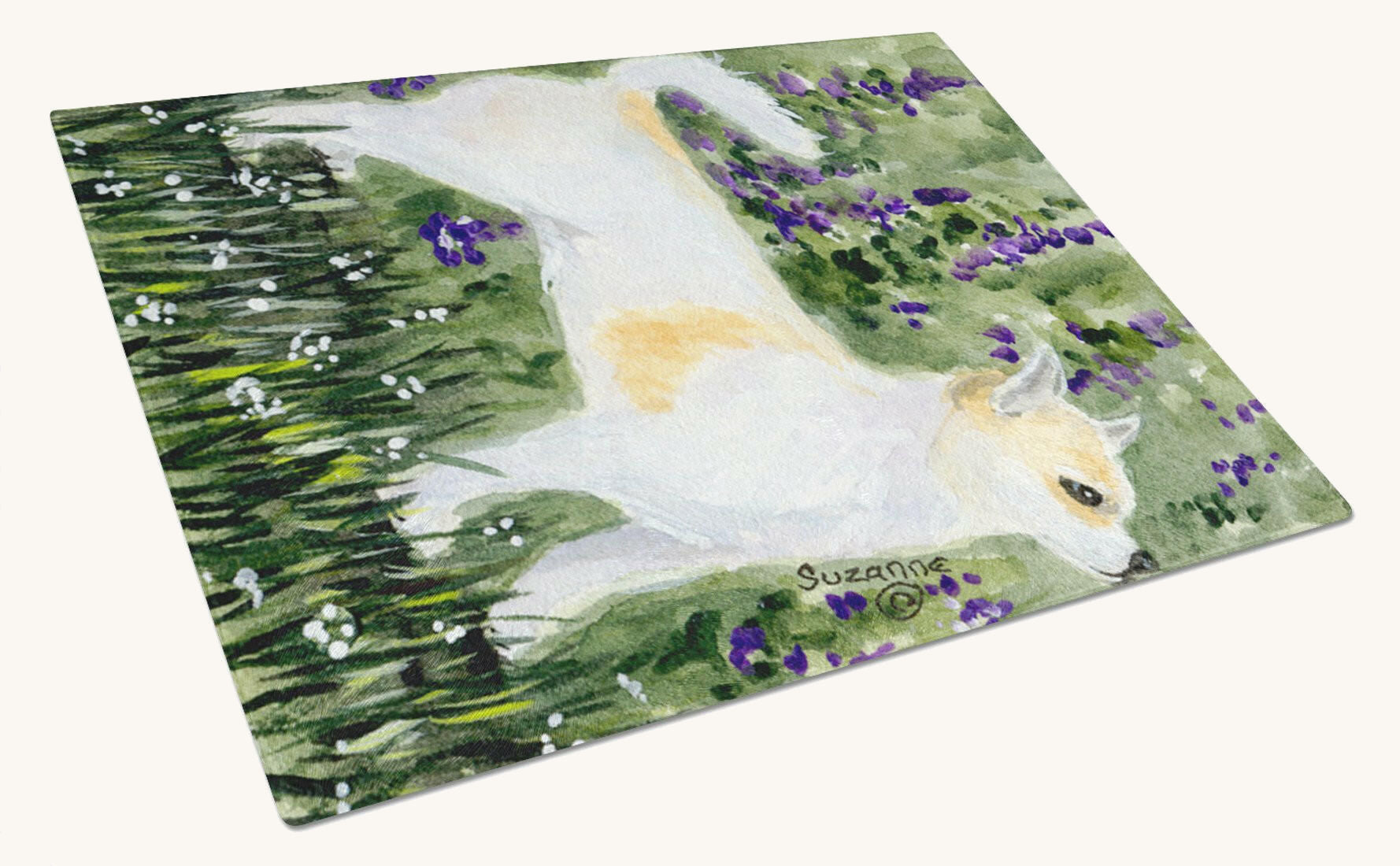 Hand-illustrated Chihuahua Portrait Glass Cutting Board