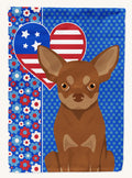 Hand-illustrated Chocolate and Tan Chihuahua American House Flag