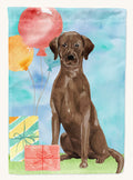 Hand-illustrated Chocolate Labrador Happy Birthday House Flag