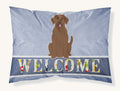 Hand-illustrated Chocolate Labrador Welcome Pillowcase
