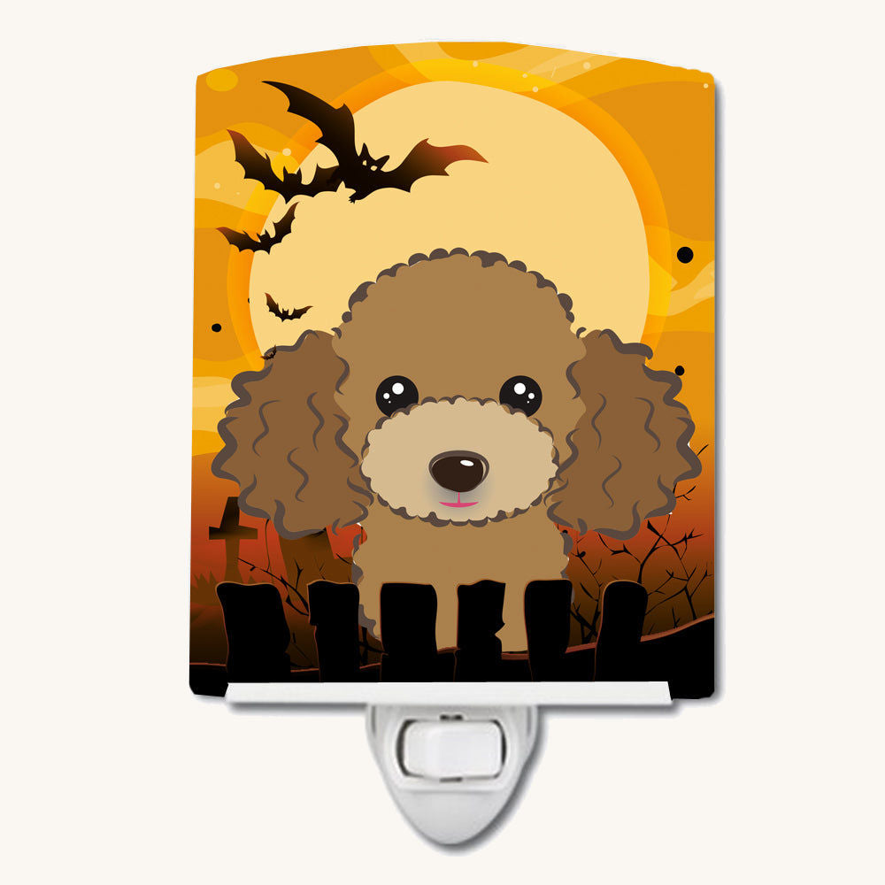 Hand-illustrated Chocolate Poodle Halloween Night Light