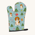 Hand-illustrated Christmas Beagle Tricolor Oven Mitt