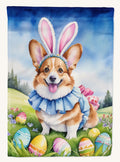Hand-illustrated Corgi Easter Egg Hunt Garden Flag